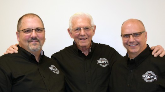 Dave (middle) father of Ron (right) and Dan (left), is also the founder of Nagy's.
