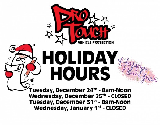 2019 Holiday Hours for Pro Touch