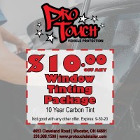 Now Offering Window Tinting, Mention this Ad for $10.00 Off